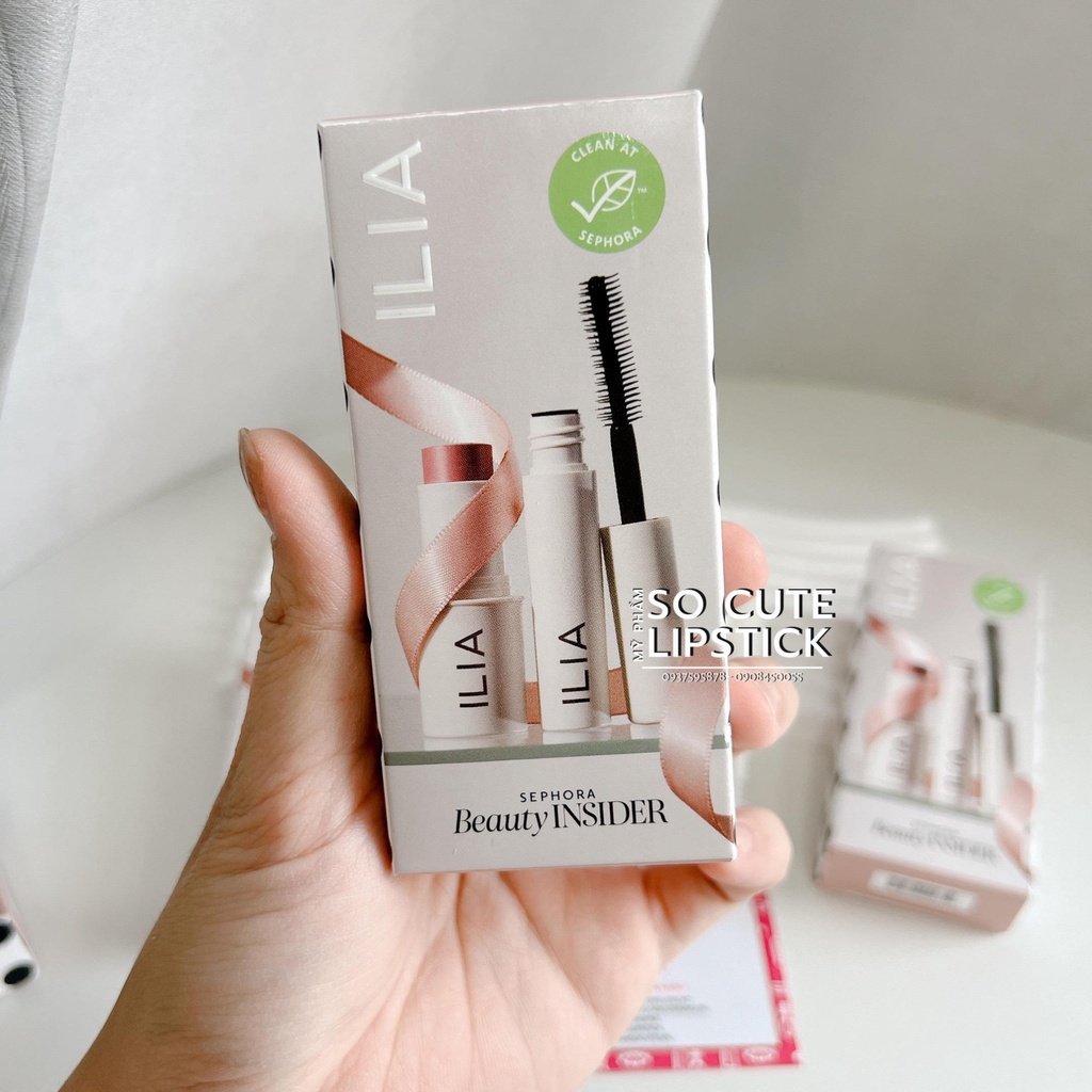 Set quà sephora mascara và thỏi kem môi/má đa năng ilia