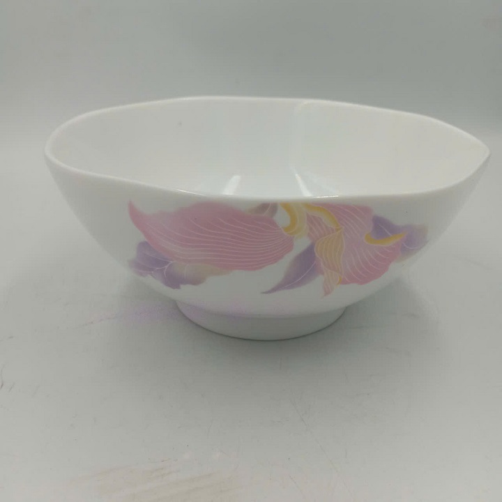Tô canh viền vàng họa tiết dải lụa hồng  16 cm Sứ long phương cao cấp