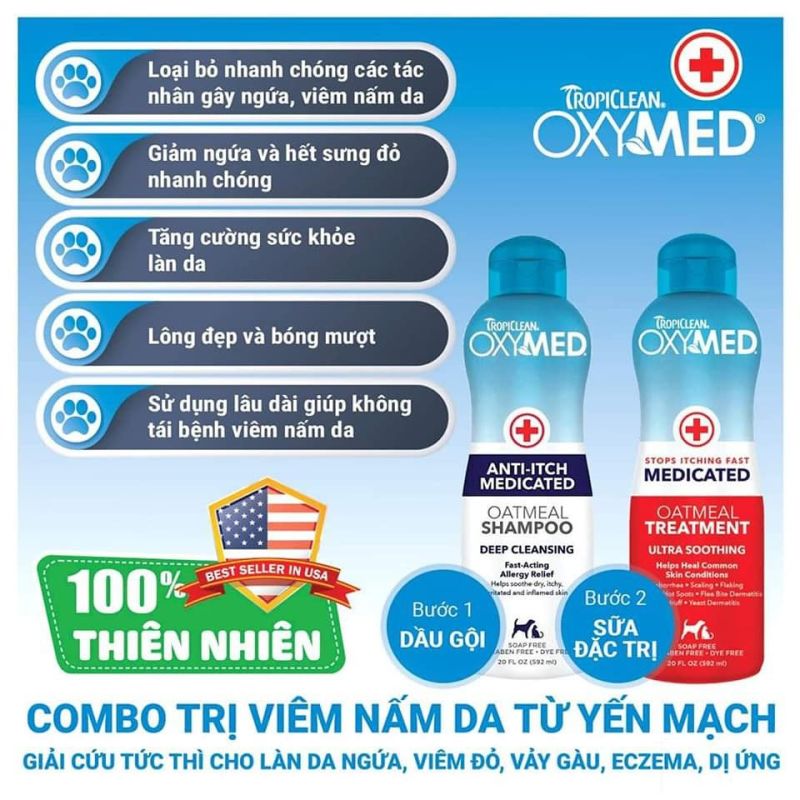 Dầu gội đặc trị viêm da Oxymed - 592ml