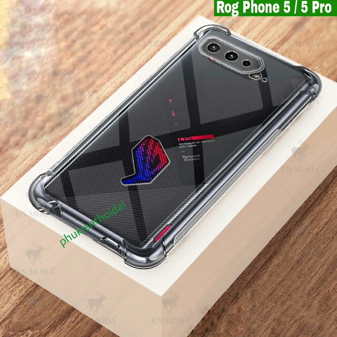 ỐP LƯNG ROG PHONE 5 DẺO TRONG SUỐT LỒI 4 GÓC ÔM KHÍT MÁY LÂU Ố VÀNG