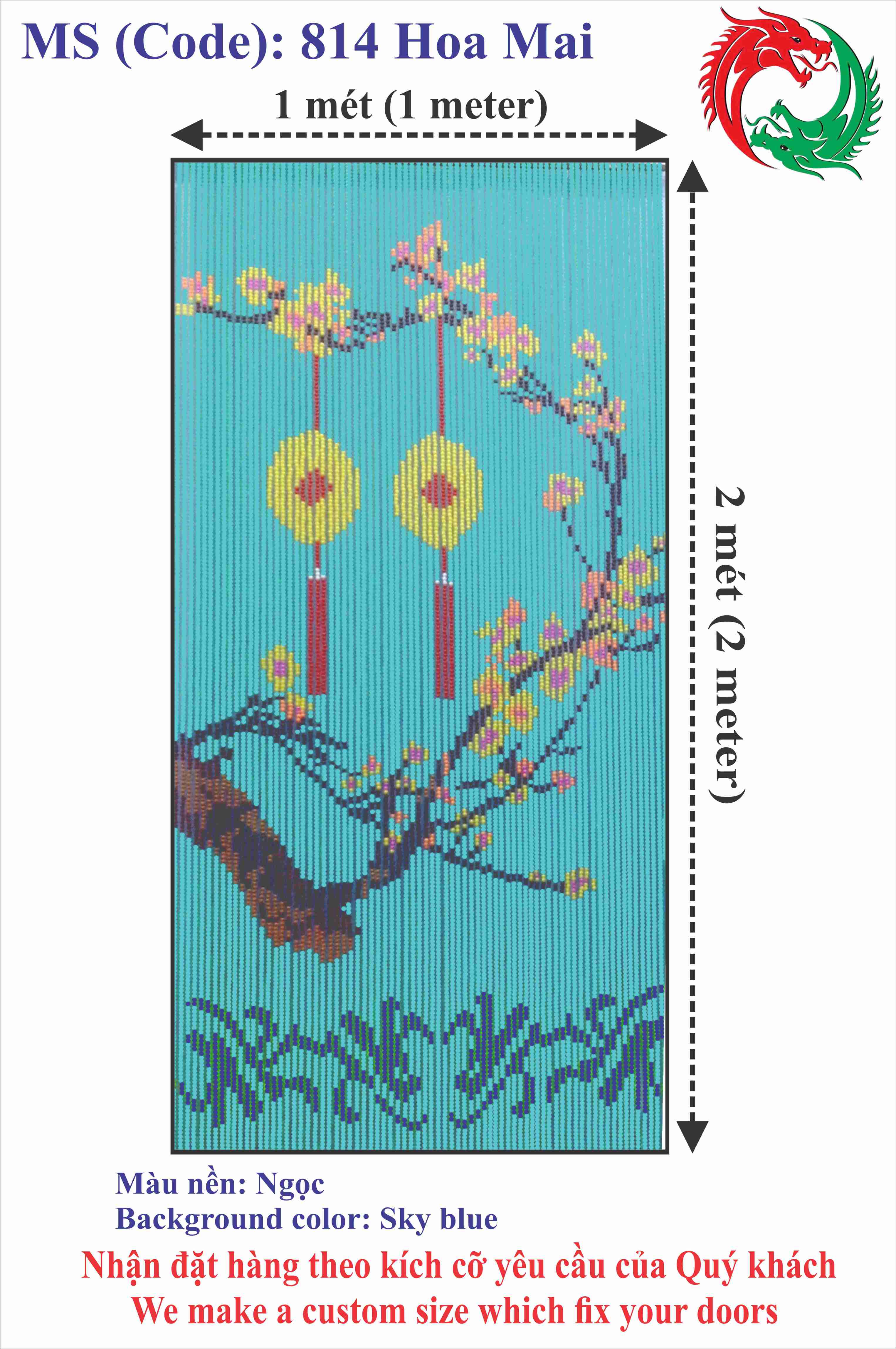 Màn hạt nhựa Nội thất Công ty Hai Con Rồng (Door Curtain) Code 814 Hoa Mai