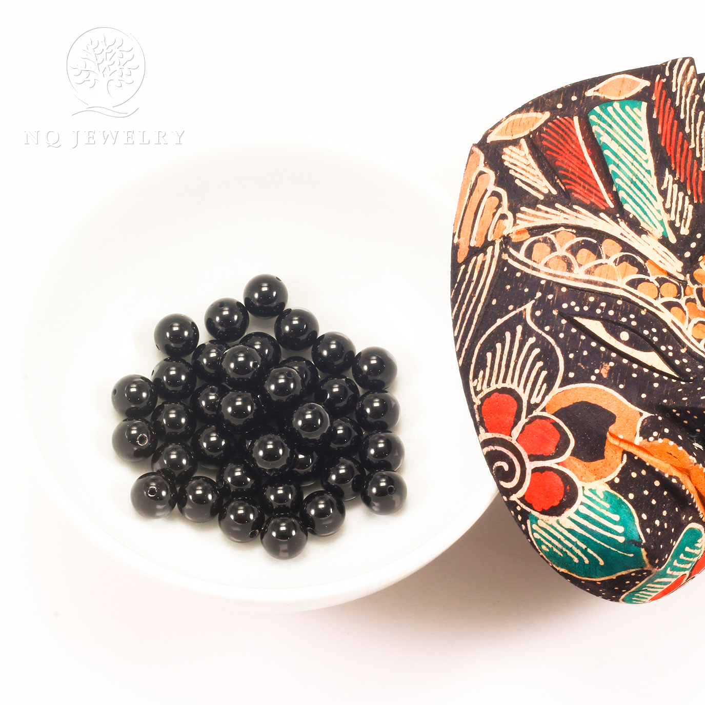 Combo 5 viên đá obsidian bóng 10mm - NQ Jewelry