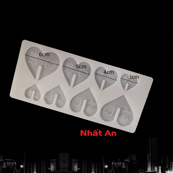 [HCM]KHUÔN SILICONE NGÓI SOCOLA HÌNH TRÁI TIM
