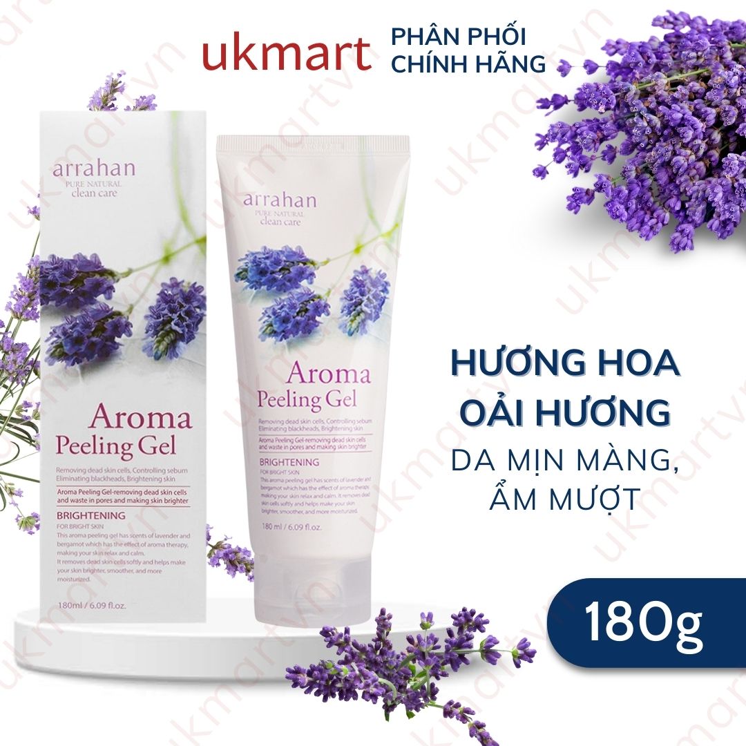 Gel Tẩy Tế Bào Chết Arrahan 180ml Peeling Gel Hương Táo Than Hoạt Tính Hương Bưởi Aroma