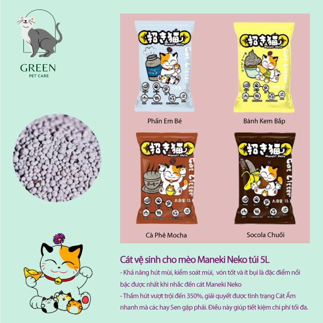 Cát Vệ Sinh Cho Mèo - Maneki Neko - Túi 5L