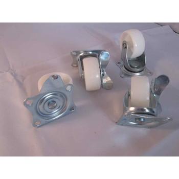 Bộ 5 bánh xe đẩy nhựa trắng 50mm