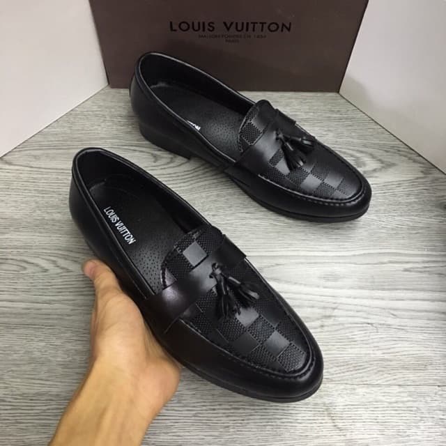 Giày chông da có đế 2p nam [giày lười chuông ô]