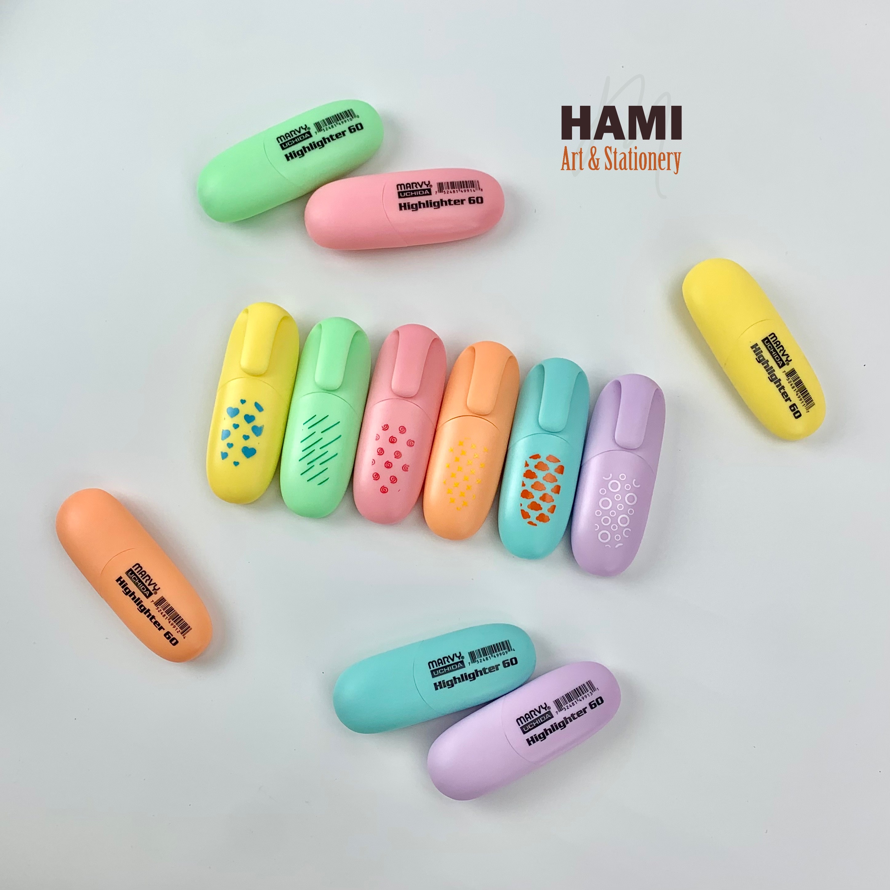 Bút dạ quang mini tone pastel Marvy HL60P