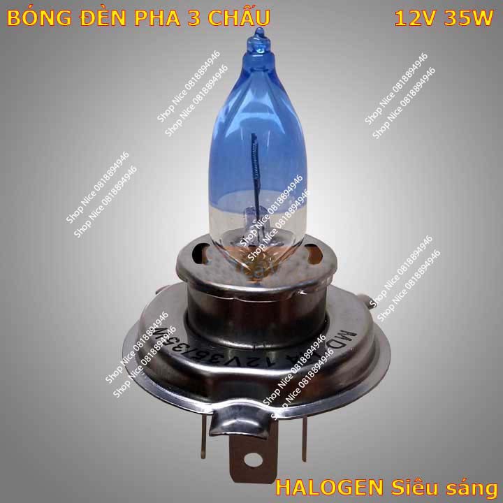 Bóng đèn xe máy chân H4 đầu xanh