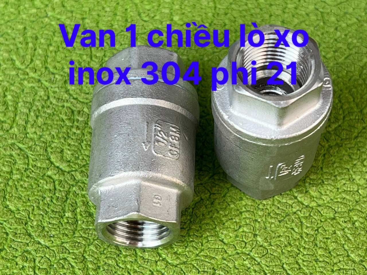VAN 1 CHIỀU LÒ XO INOX 304 PHI 21; PHI 27; PHI 34; PHI 42; PHI 49; PHI 60
