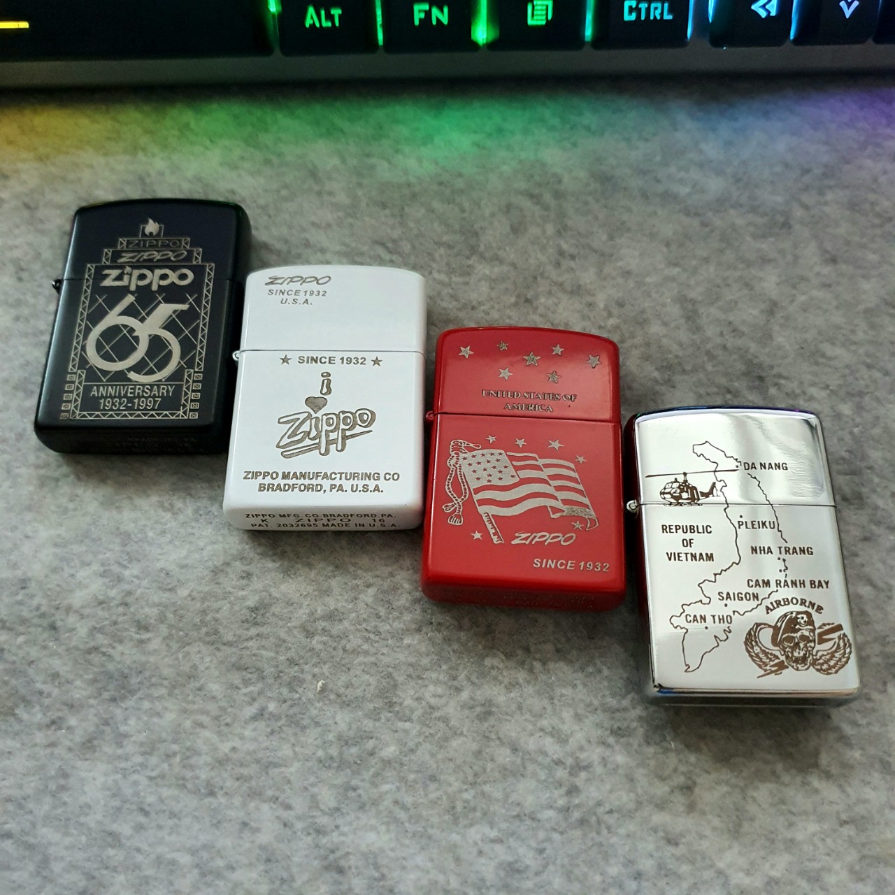 Z.P. American Flag Shape (Comes with a Genuine Wick Stone Combo)