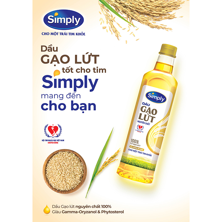 [Combo 2 chai] Dầu gạo lứt Simply 2L