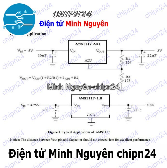 [4 con] (SOP) IC Dán AMS1117-ADJ SOT-223 (SMD) (IC Nguồn) - HH003467