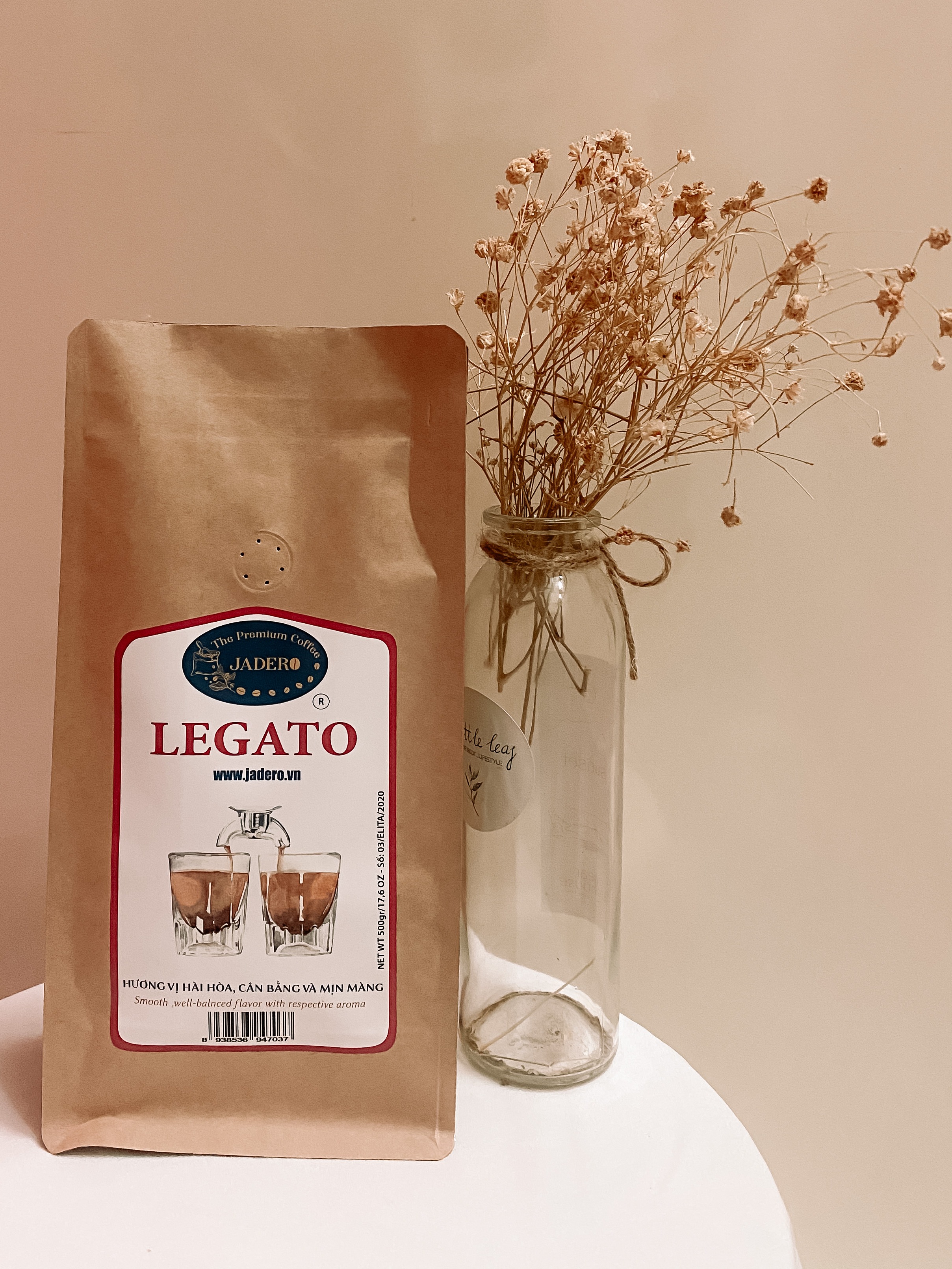 [HCM]Cà phê Legato bột pha phin rang mộc nguyên chất 500Gr