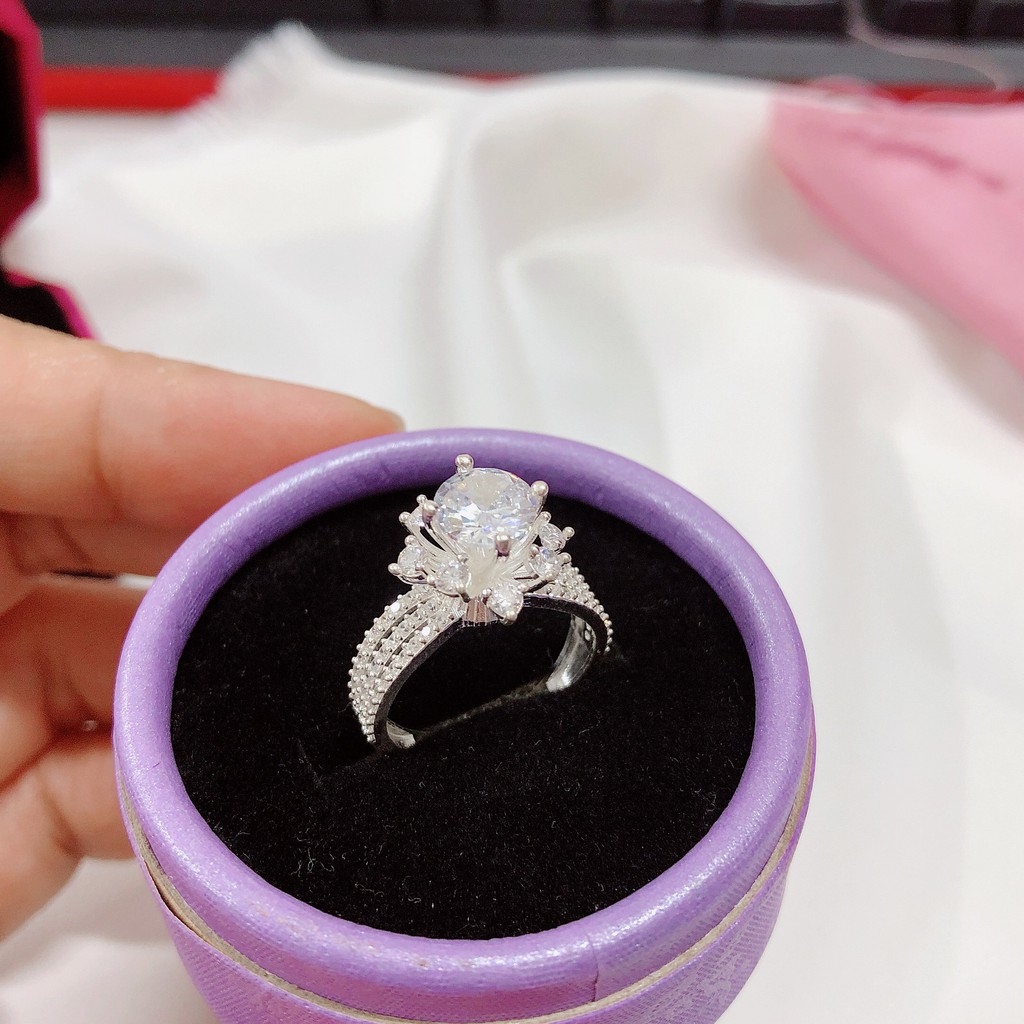 ☃❂ Nhẫn nữ bạc ta gắn đá cao sang chảnh - Nhẫn bạc Bibi mẫu mới đẹp