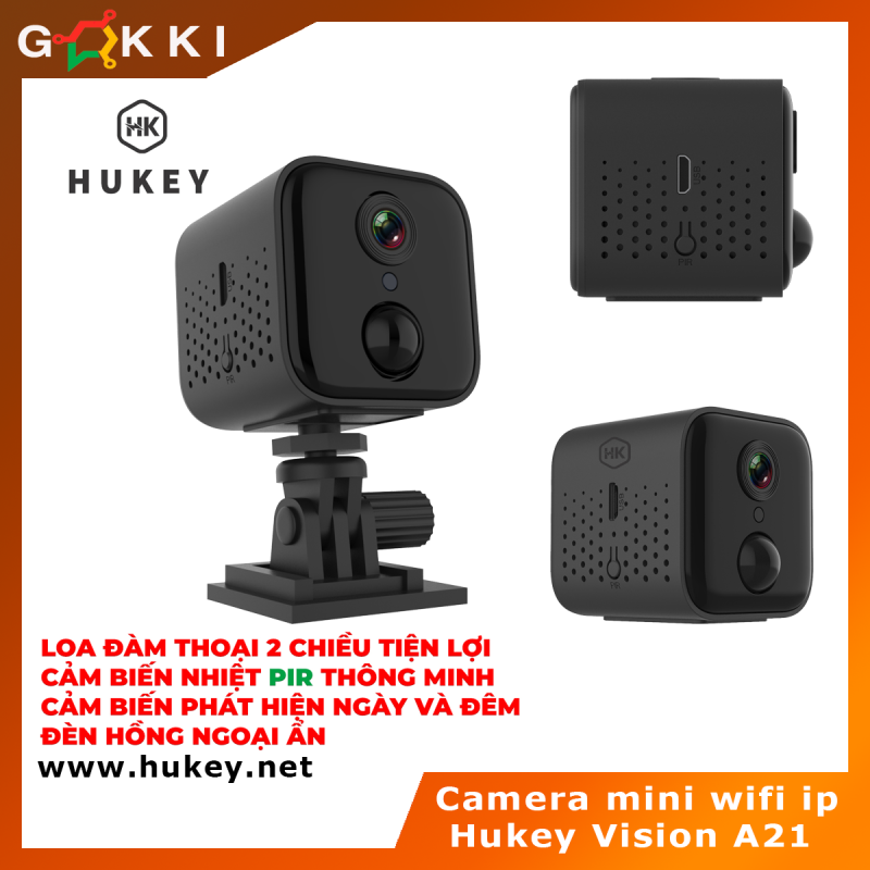 Camera mini wifi IP Hukey Vision A21 siêu nét Full HD 1080P - Cảm biến nhiệt PIR-Cảm biến hồng ngoại ngày và đêm