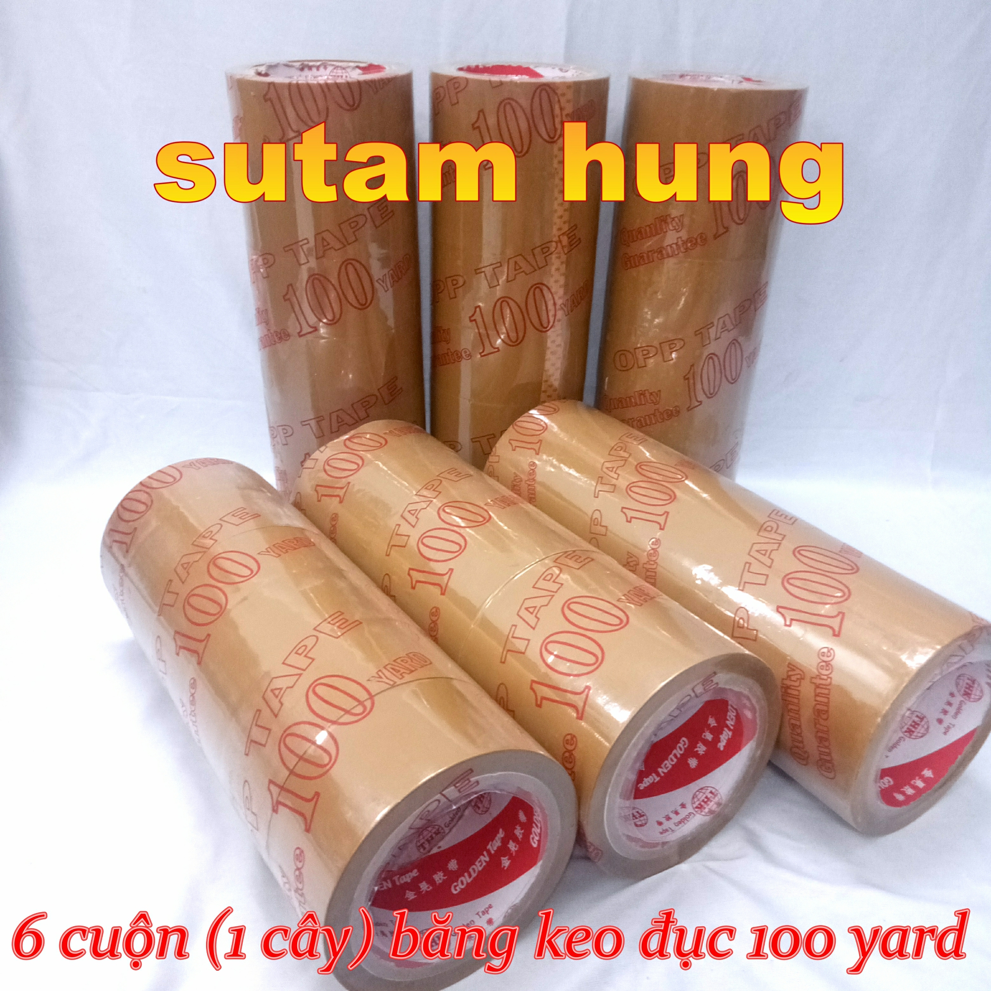 Băng Keo  Đục 100Ya (6 Cuộn/ Cây) 1kg  lõi mỏng sth