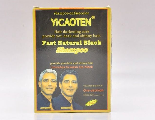DẦU gội nhuộm ĐEN TÓC Yicaoten (HỘP 10 GÓI)