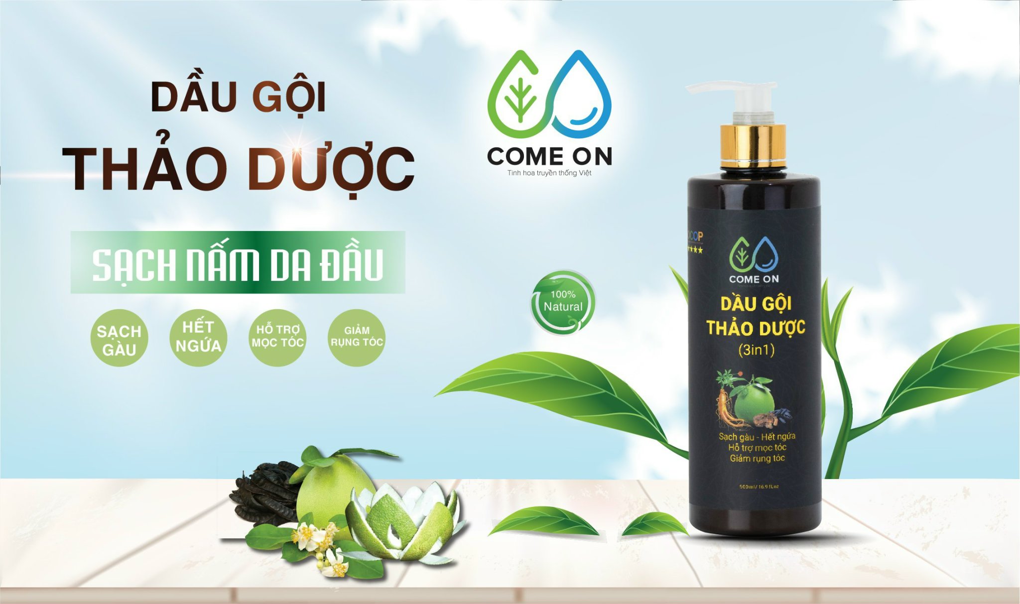 DẦU GỘI THẢO DƯỢC 3 trong 1