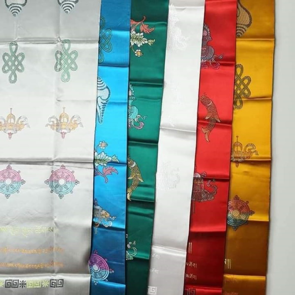 [HCM]Khăn Kata Gấm Bạc 45cm