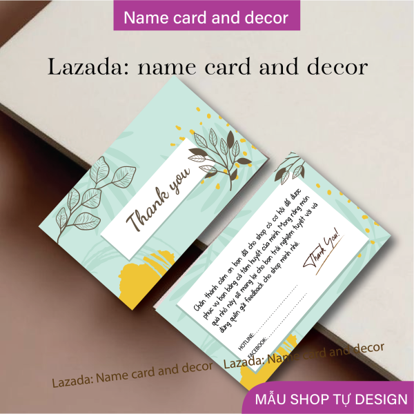 (Combo 100 cái) Thiệp cảm ơn khách hàng có sẵn, name card and decor, kích thước 9 x 5,5 cm