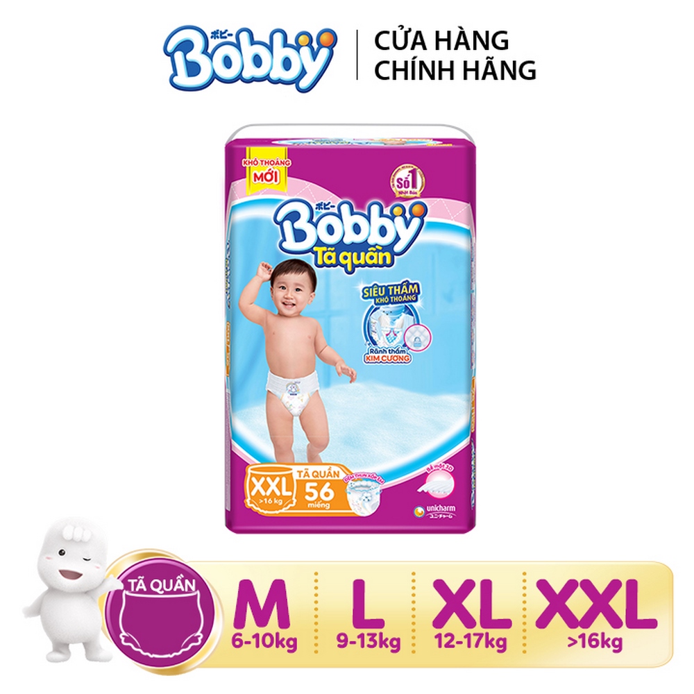 BÁO GIÁ TÃ QUẦN BOBBY GÓI ĐẠI HƯƠNG TRÀ XANH XL62 | Shopee Lazada Sendo Tiki mới nhất 54 Tã quần Bobby Siêu thoáng đủ size M76/L68/XL62/XXL56