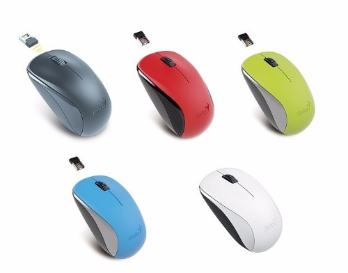 Chuột không dây máy tính Genius Wireless NX-7000 (màu xanh dương) Hoạt động êm ái, kiểu dáng nhỏ gọn, vừa vặn bàn tay - Bảo hành 12 tháng - Hàng Chính Hãng