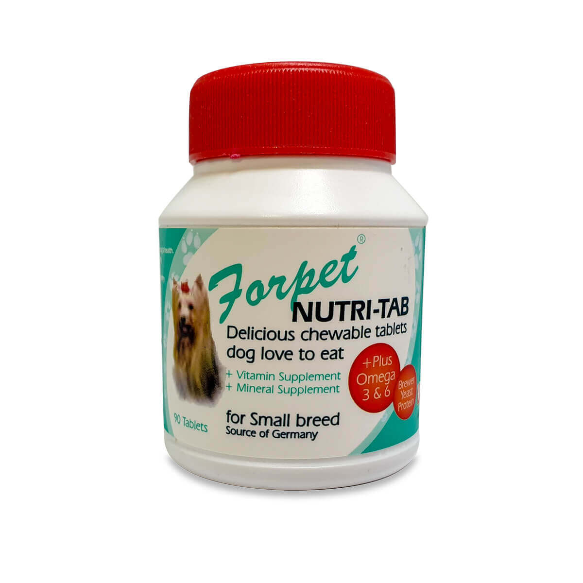 Viên nhai Forpet  bổ sung dinh dưỡng và vitamin cải thiện lông và da dành cho chó giống nhỏ - lọ 90 viên