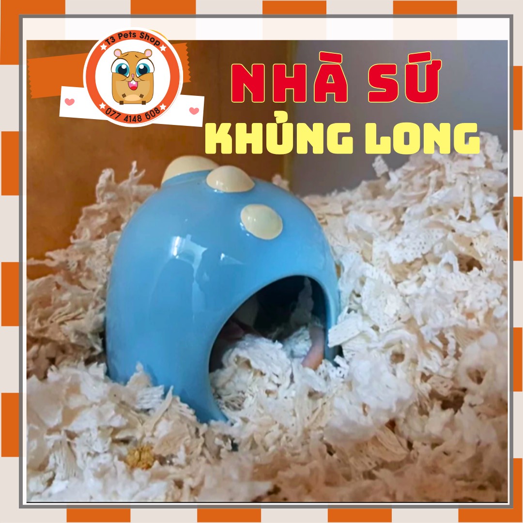 Nhà sứ khủng long 2 size cho hamster, nhím, bọ baby, sóc, chinchila,...