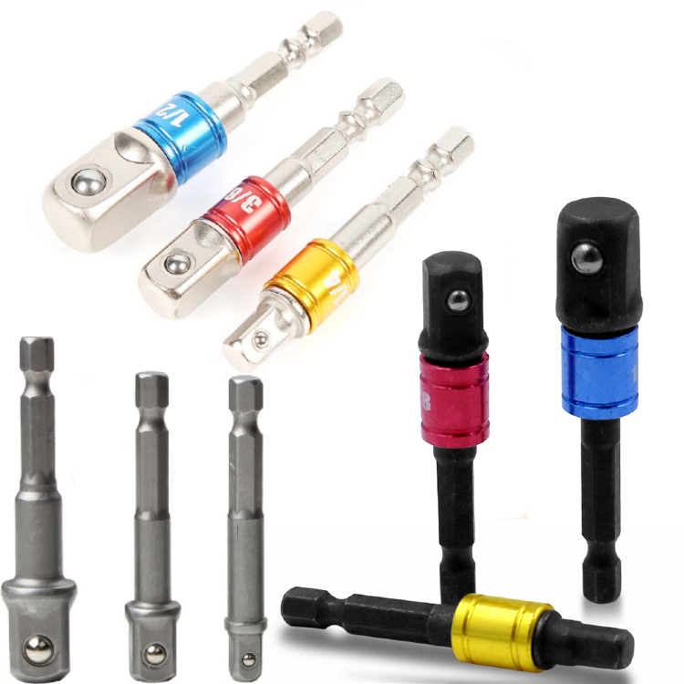 COMBO 3 đầu chuyển đổi thân lục giác sang bulong 1/4, 3/8, 1/2 inch (màu ngẫu nhiên)