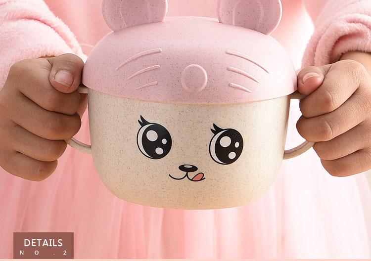 Bộ bát thìa lúa mạch mickey có nắp