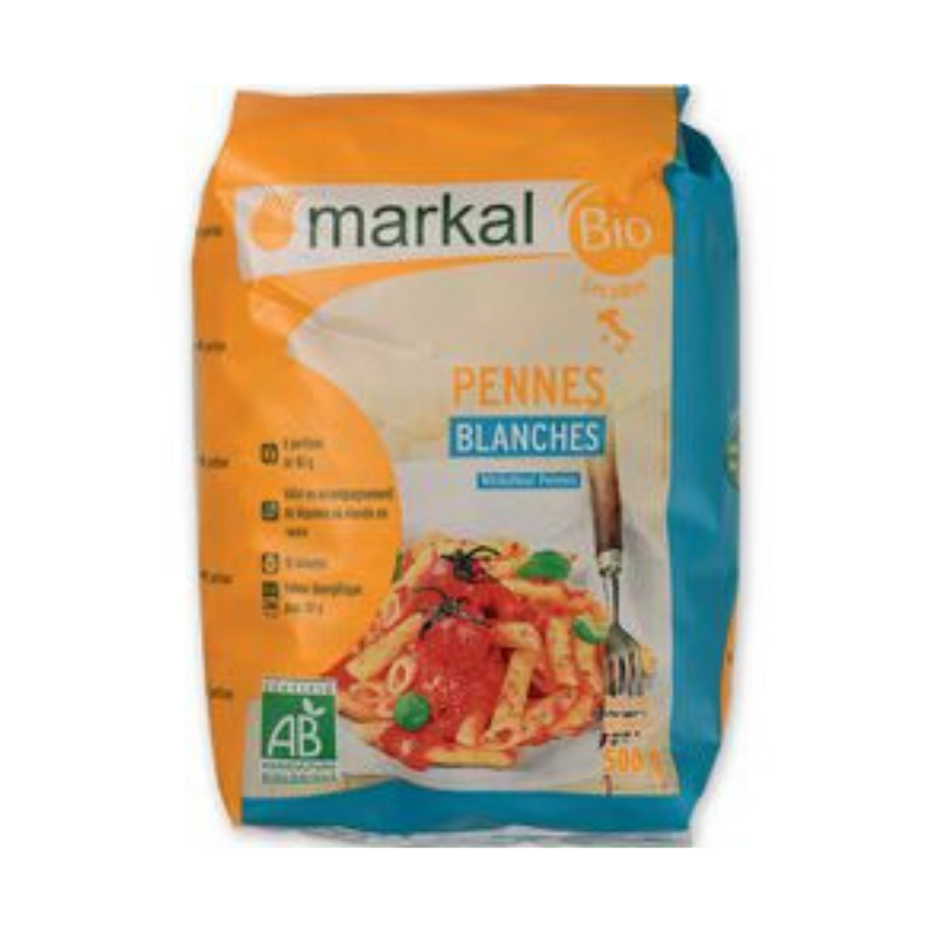 Mì ống trắng hữu cơ penne Markal 500g