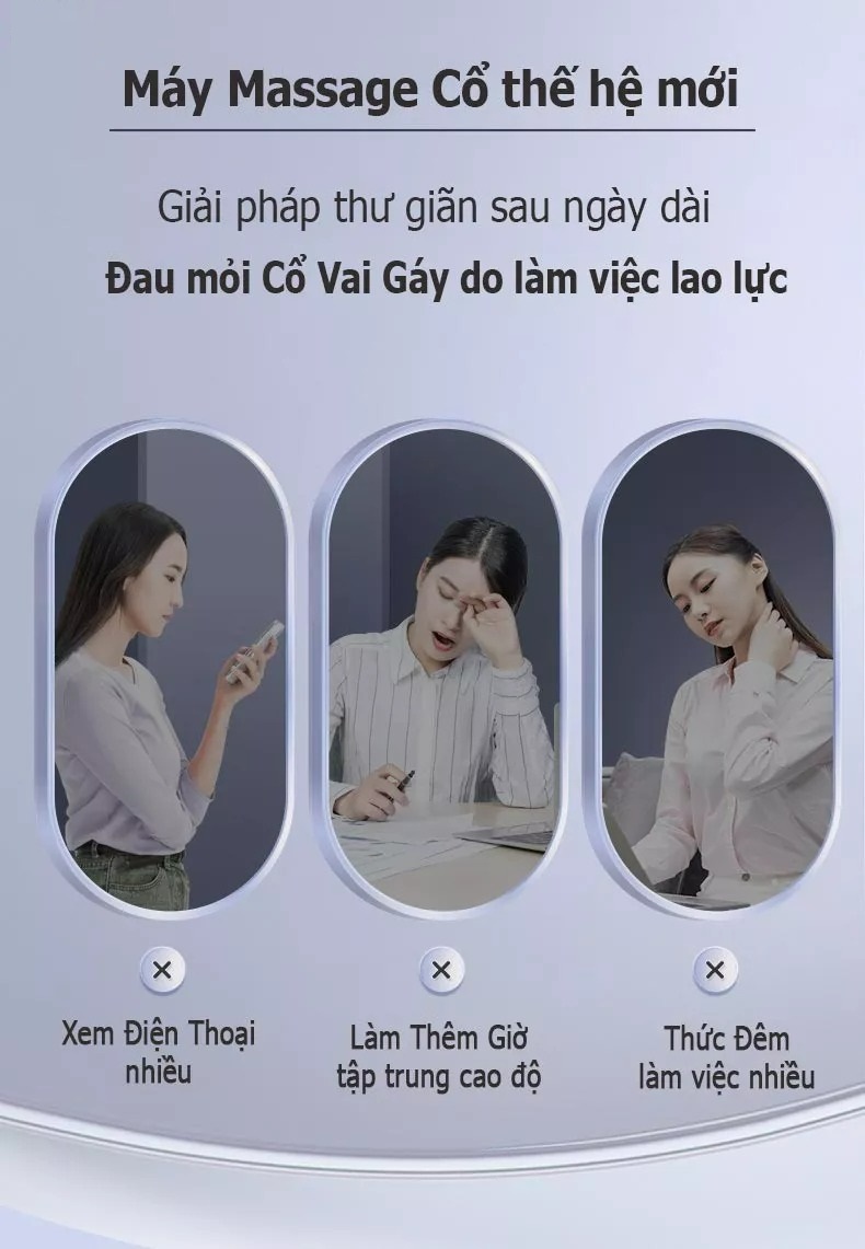 Máy massage cổ gấp gọn Enchen Jeeback G6 nhỏ gọn thanh lịch có thể đeo khi làm việc, 4 vùng nhiệt nóng và nhiều chế độ massage