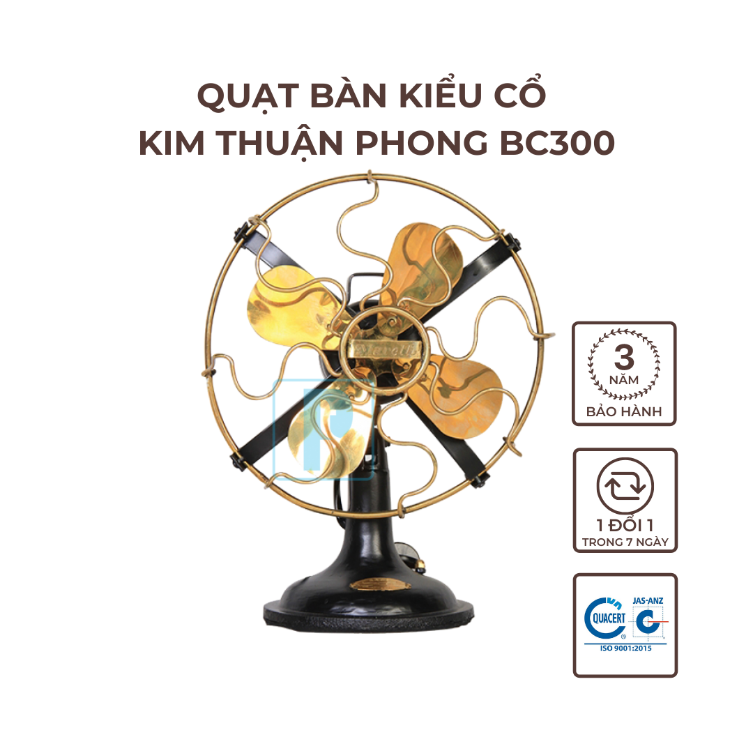 Quạt bàn kiểu cổ Kim Thuận Phong BC300 (Đen)