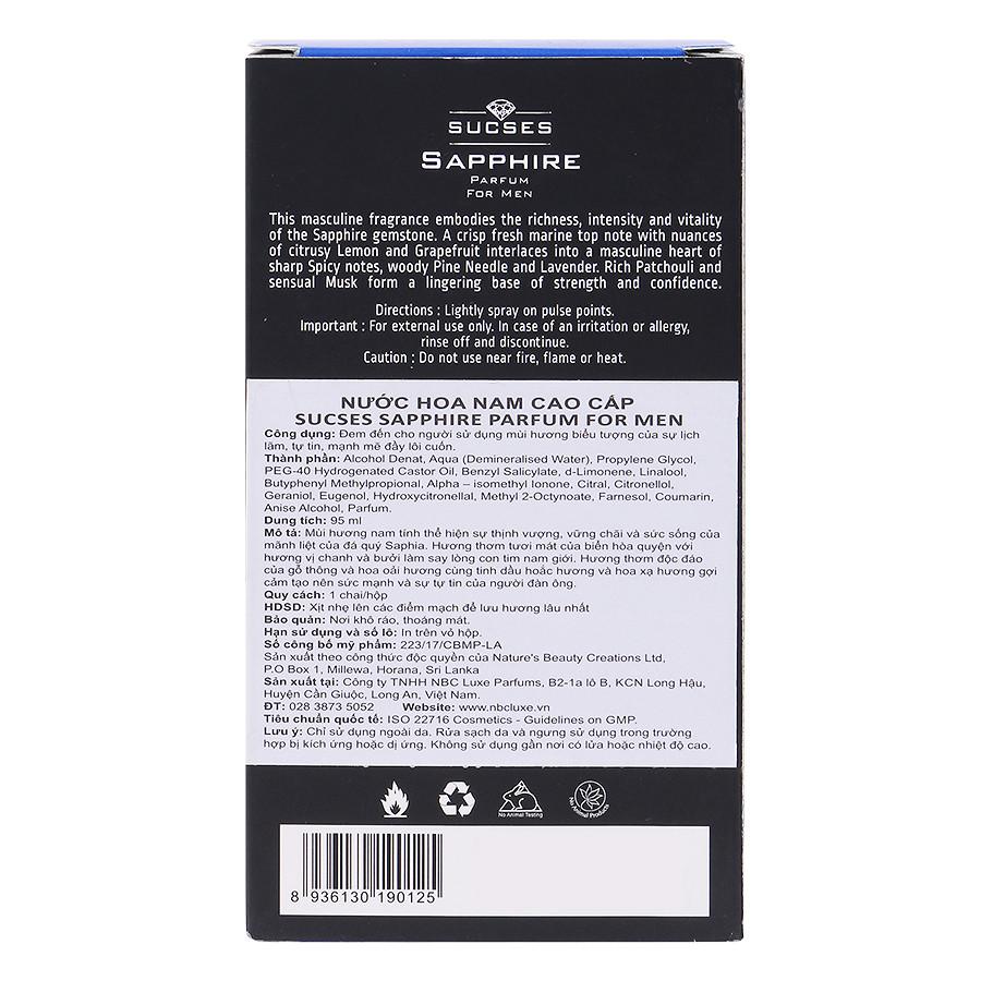 Nước Hoa Nam cao cấp Sucses  Sapphire  45ml
