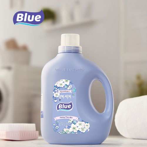 [HCM]Nước Giặt Xả BLue 2000ml (Chai) Công Nghệ (Hàn Quốc) 2 trong 1 [Hương Hoa Hồng]