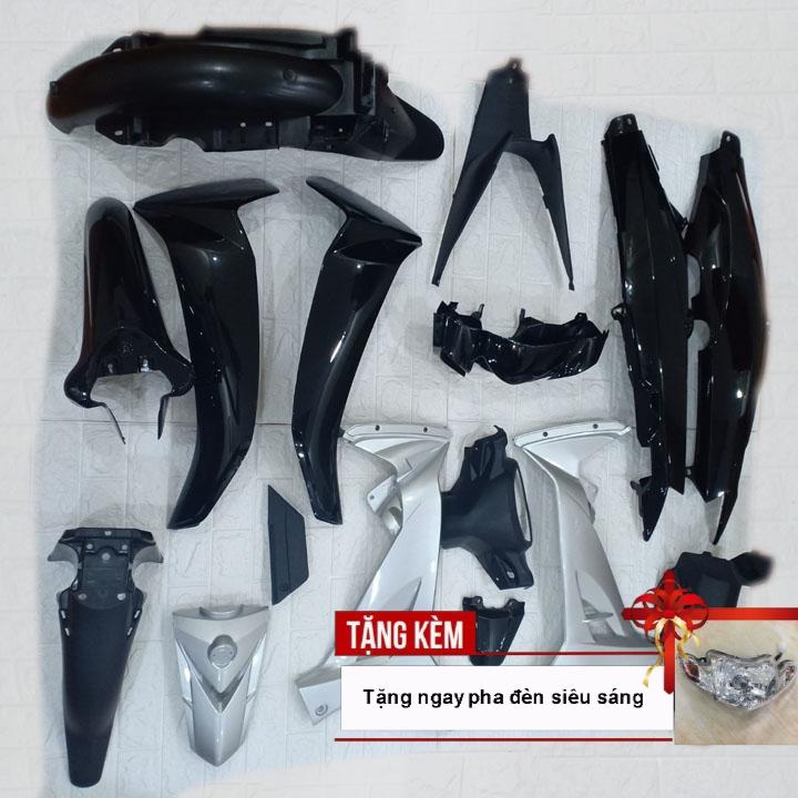 TẶNG CHIẾC PHA ĐÈN BÓNG THƯỜNG FULL BỘ - có TẶNG BỘ TEM cao cấp - chống bay màu - [TẶNG TEM] Bộ dàn áo xe SIRIUS màu Đen, nhựa nguyên sinh ABS cao cấp -