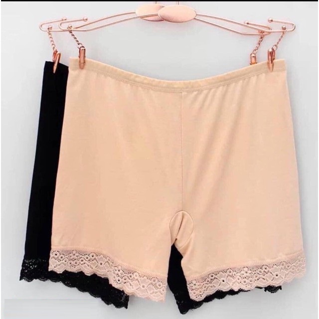 Quần váy cotton gấu ren quần mặc trong váy tiện lợi chống lộ