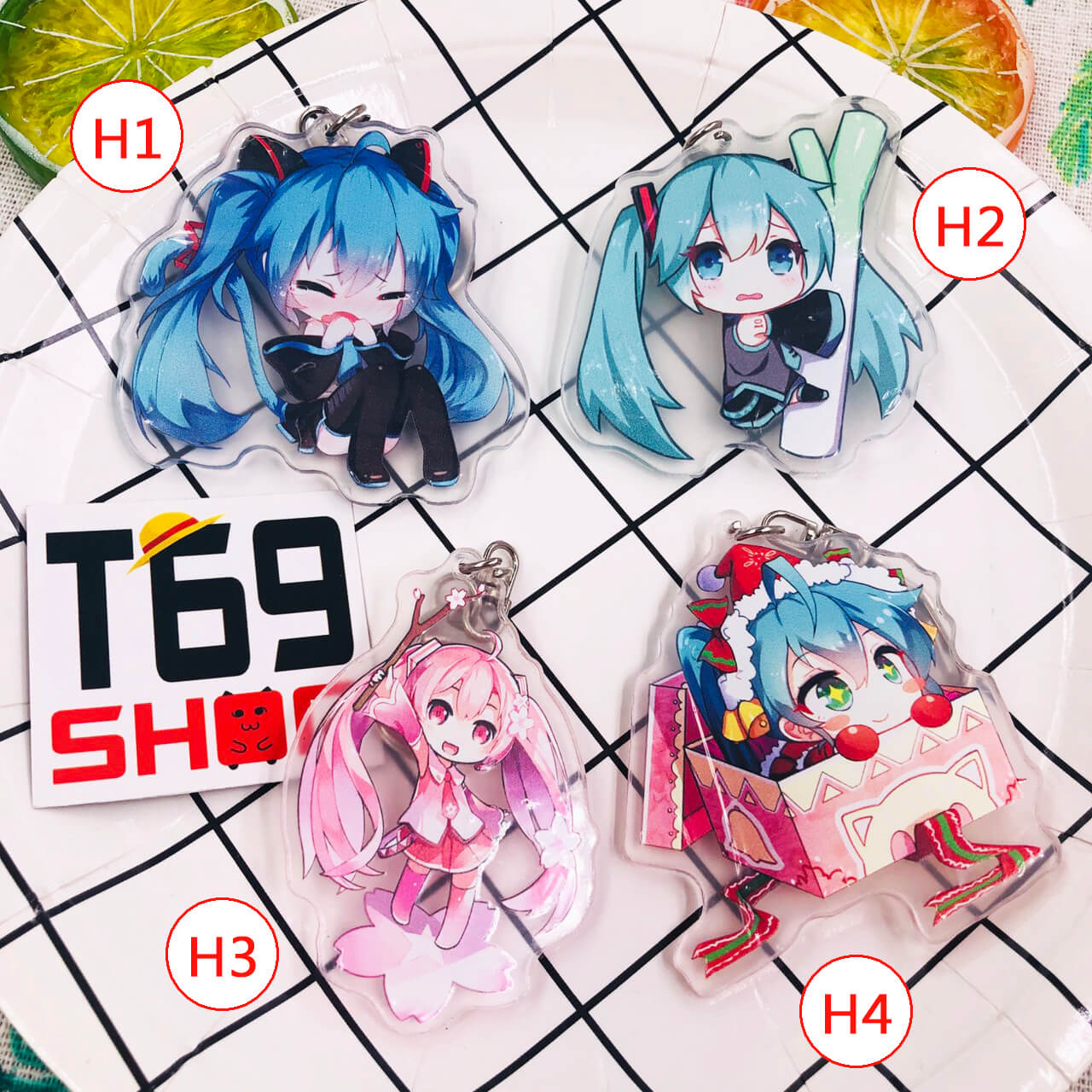 Móc khóa mica Hatsune Miku