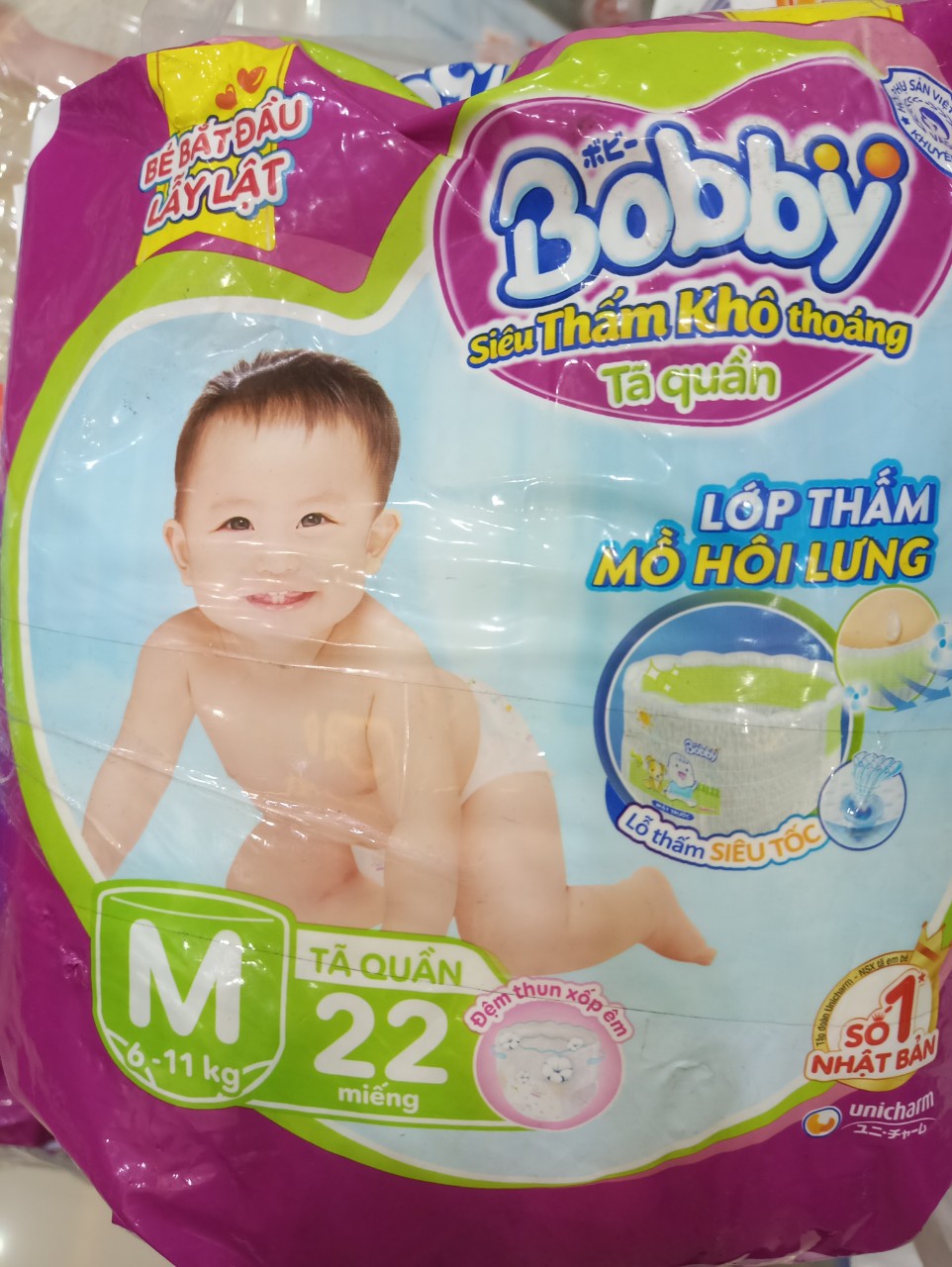 Tã - bỉm quần Bobby M22 (6-10kg)