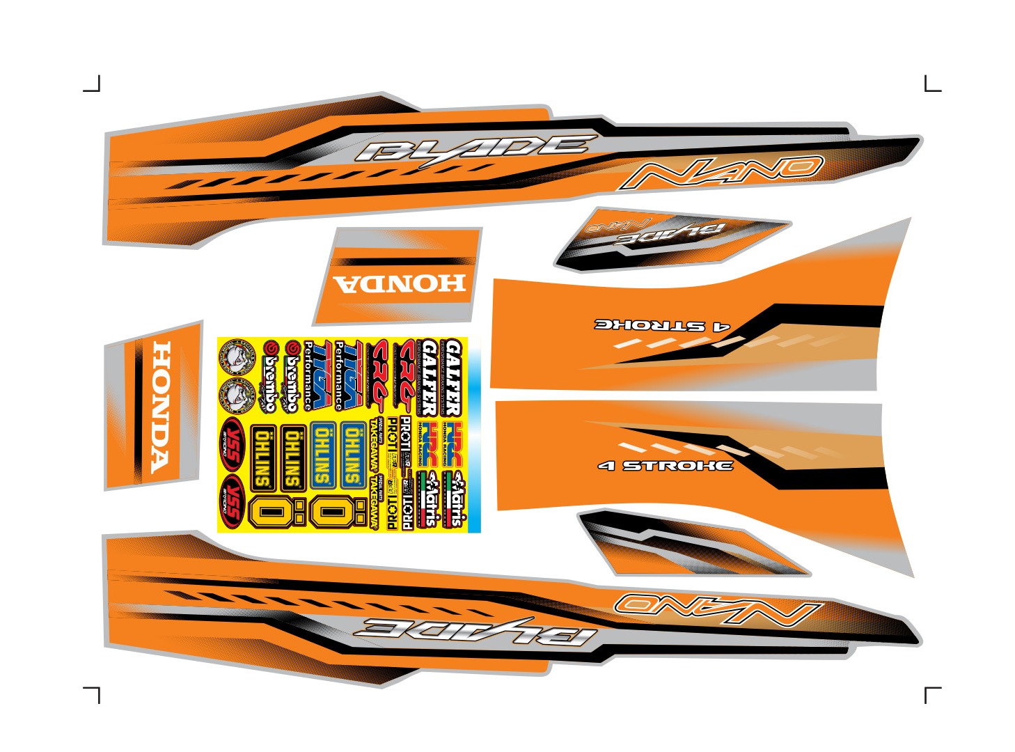 Tem RỜI HONDA WAVE BLADE 110 CAM ĐEN DÁN XE BẠC