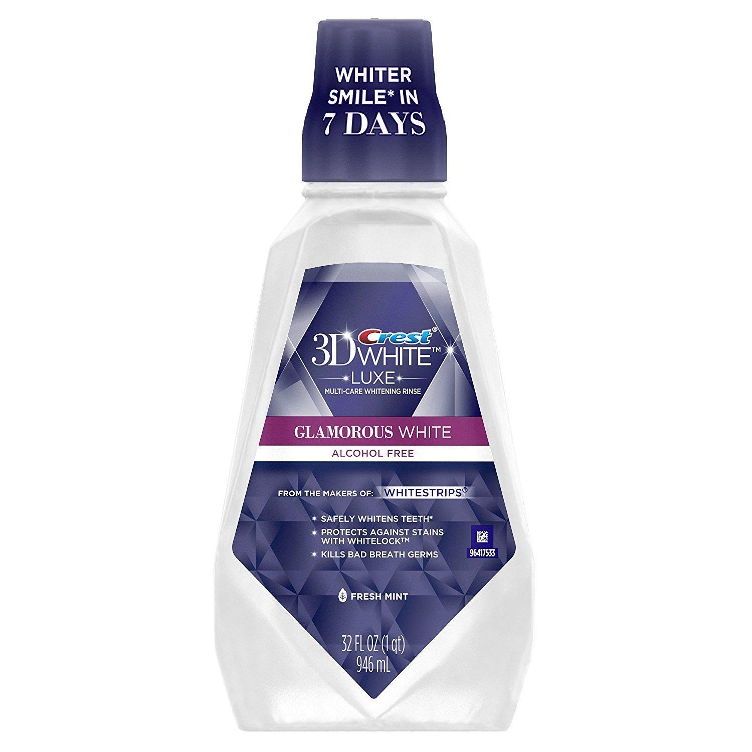 Nước súc miệng Crest 3D White Luxe Multi-care Whitening Rinse 964ml