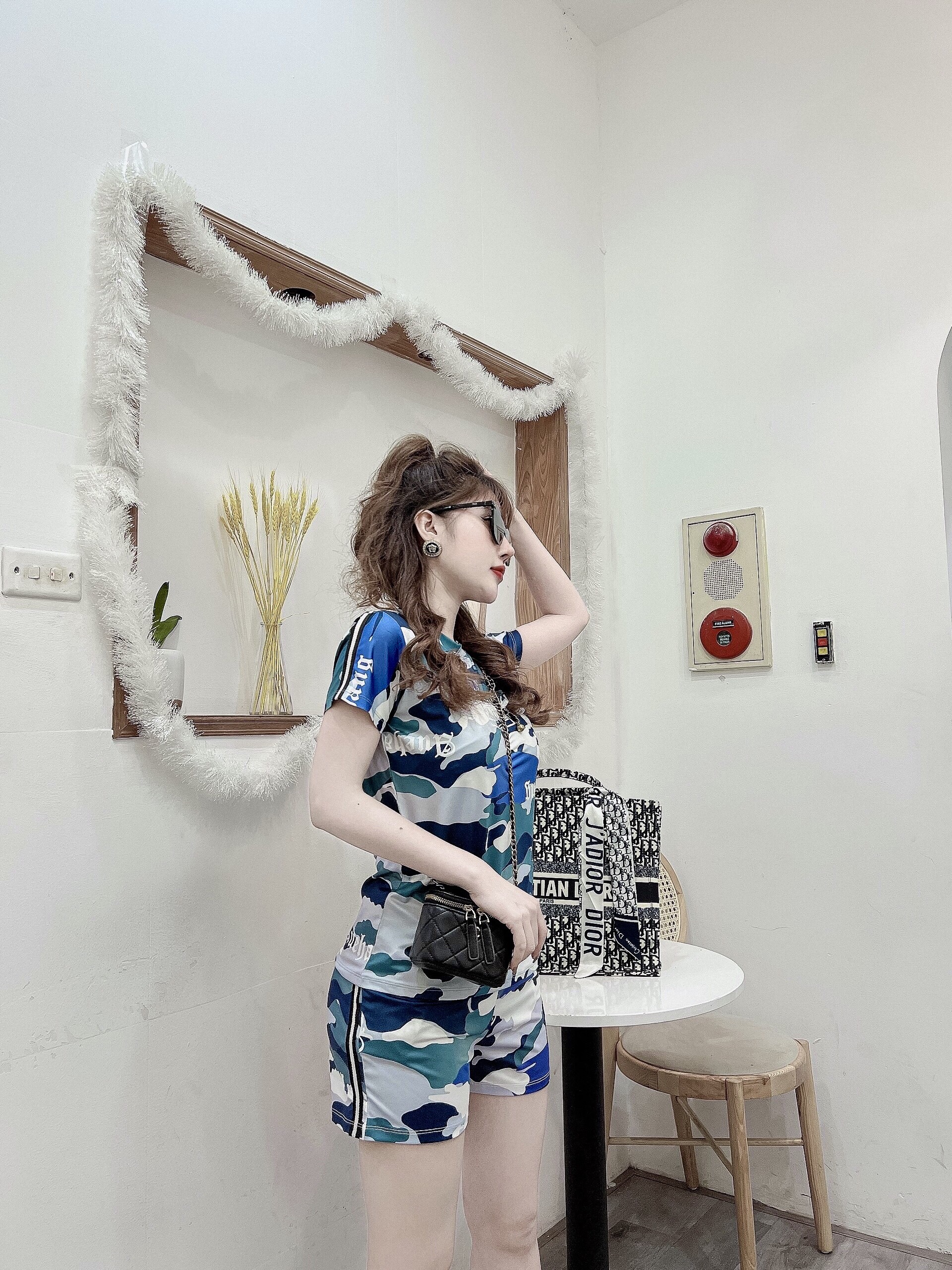 SET BỘ THUN SHORT PHỐI LÍNH RẰN RI