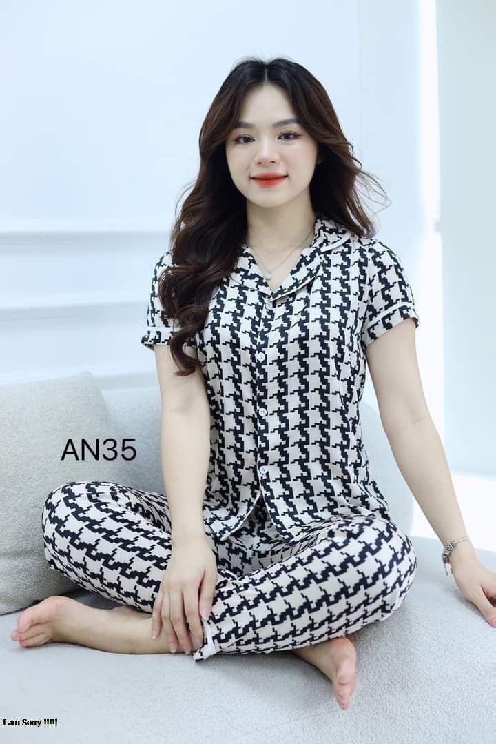 Bộ Pyjama lụa mặc nhà cho nữ