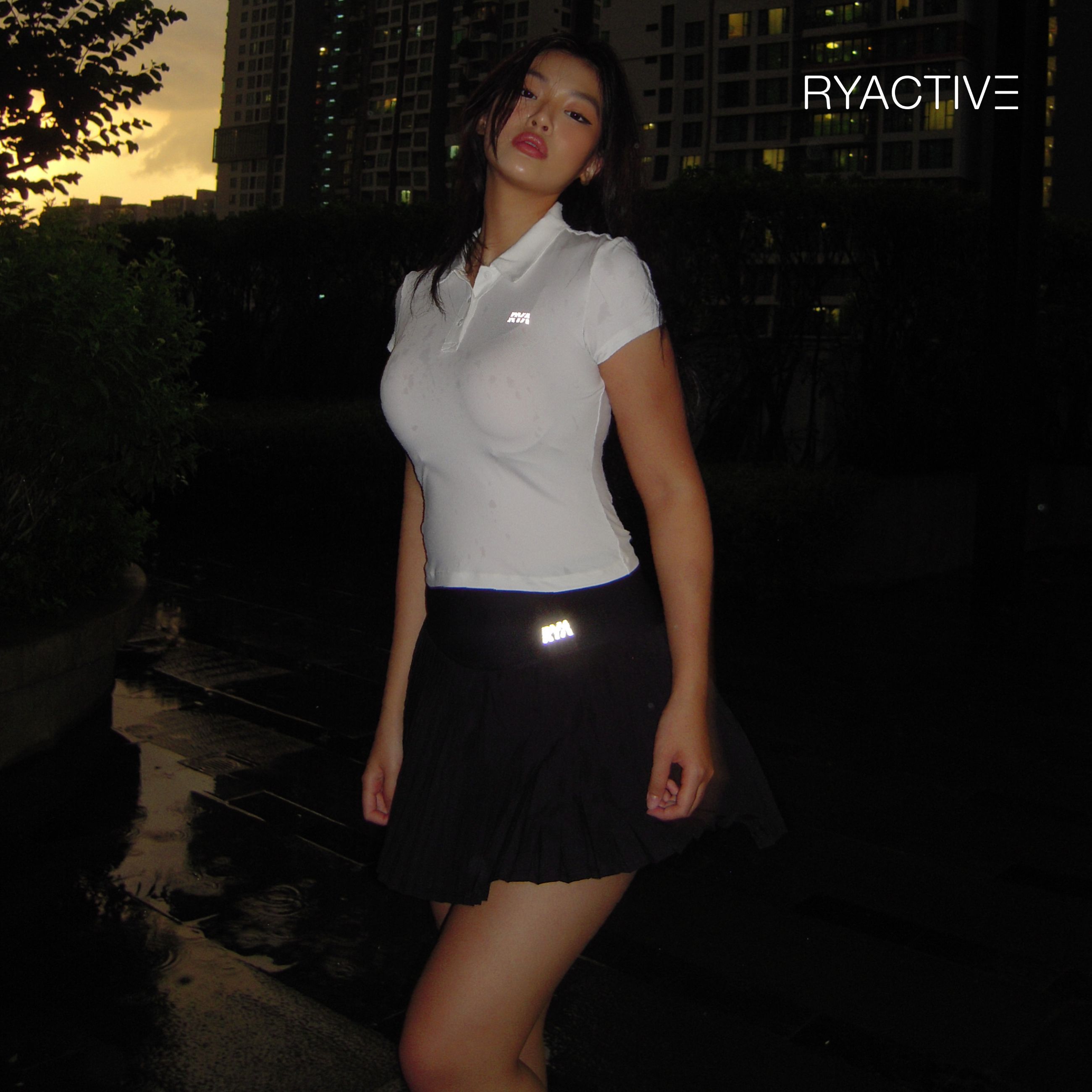 Áo thun polo nữ RYACTIVE - TEMPO POLO White
