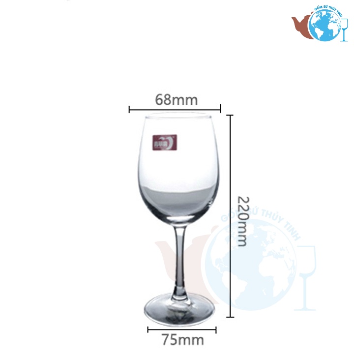 Ly rượu vang pha lê 350ml ej5201 deli