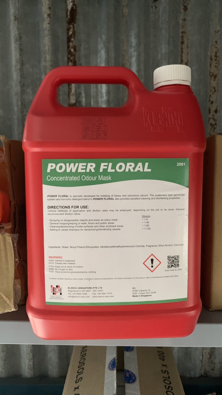 Dung dịch xịt, lau khử mùi cực mạnh Klenco Power Floral hương dâu 5L