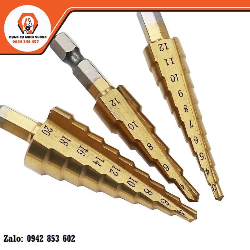 Mũi khoan bước tháp đa năng hợp kim titan - mũi khoan bước tháp 4-32mm
