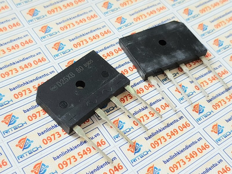 [Combo 5 chiếc] D25XB80 Diode chỉnh lưu cầu 25A 800V