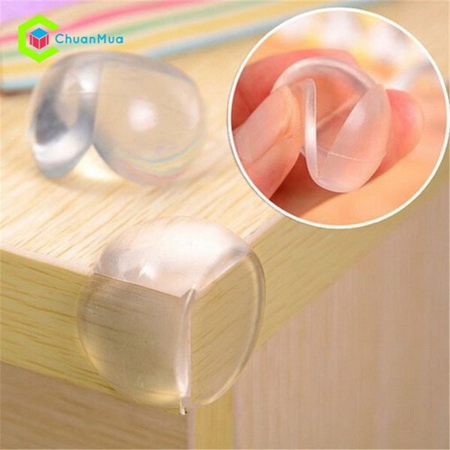 Set 4 miếng bịt góc bàn silicon trong suốt